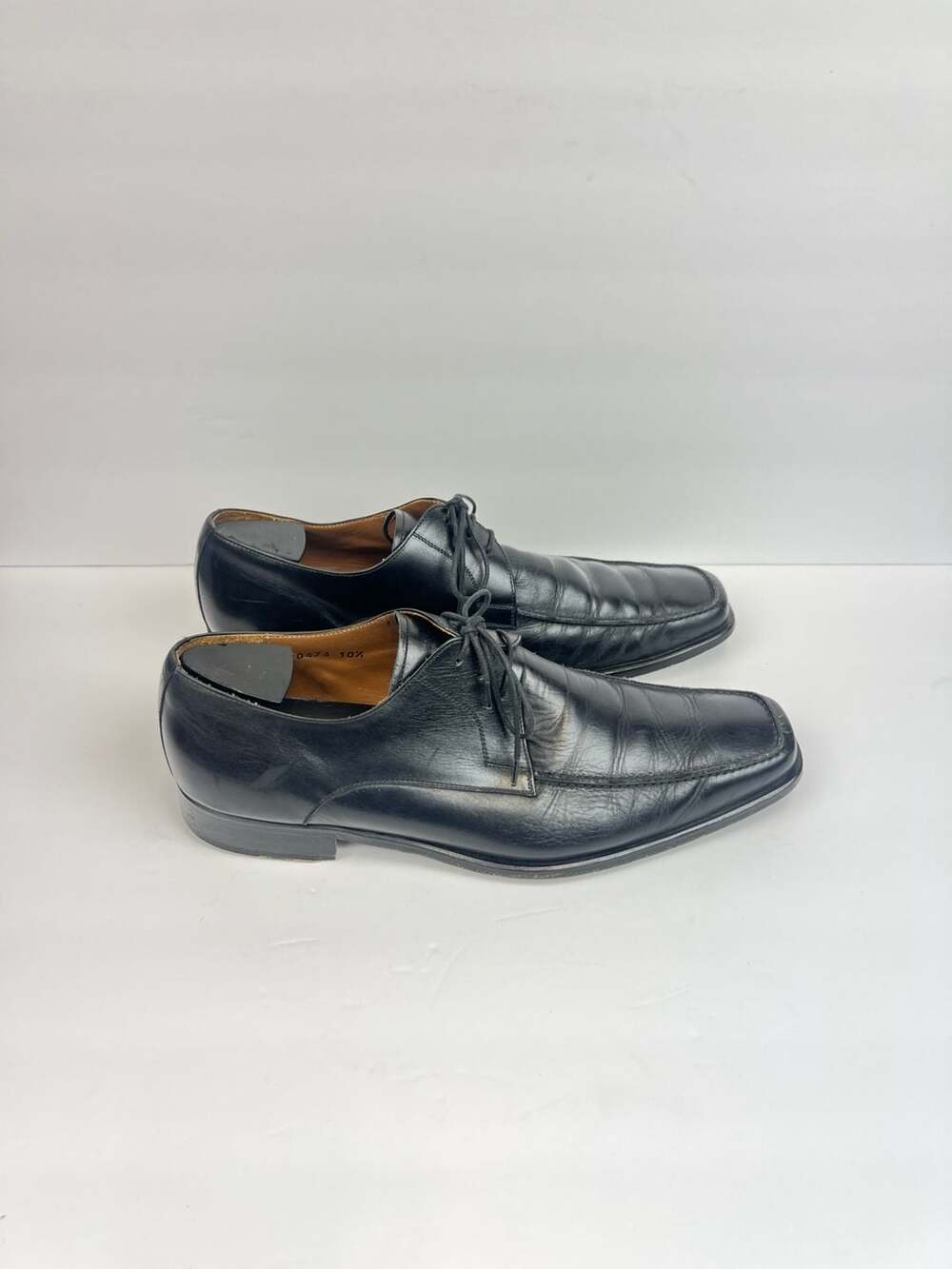 Magnanni Men's Black Leather Moc-Toe Oxford Dress Shoes Sz 10.5M